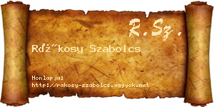 Rákosy Szabolcs névjegykártya